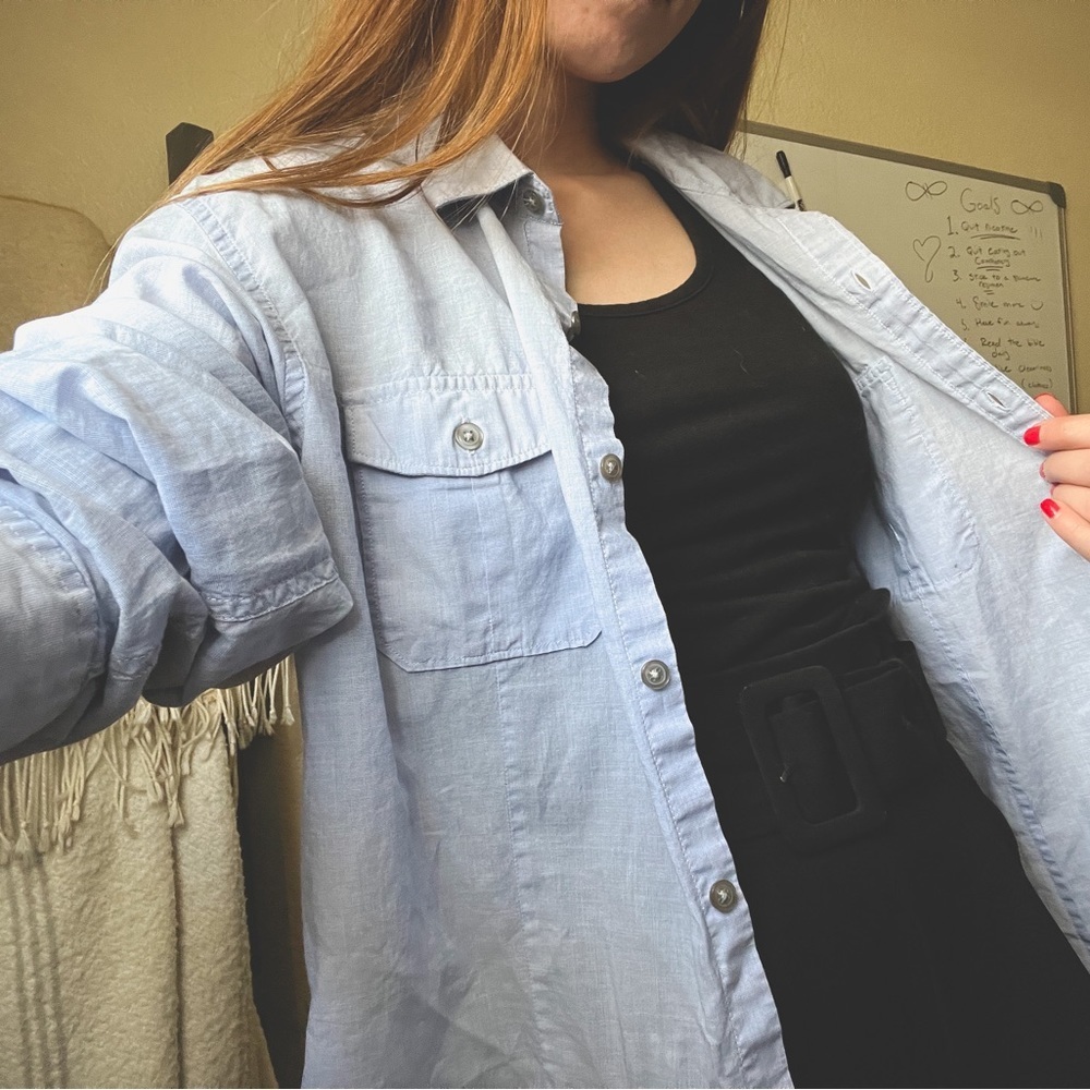 🖤 Oversized breezy chambray shirt
